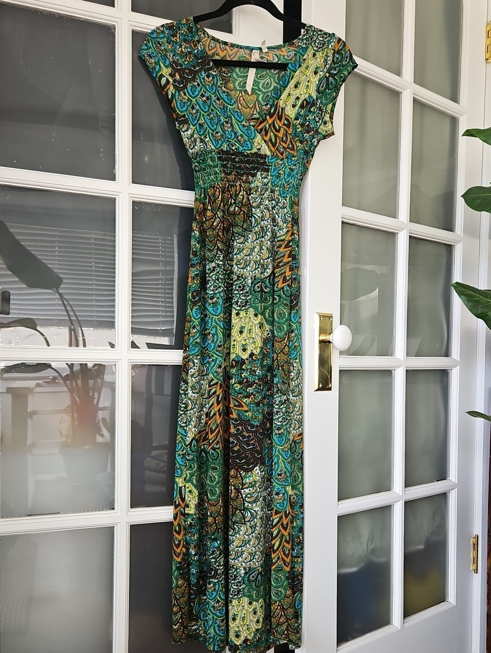 Cristinalove Green & Teal Patterned Maxi Dress